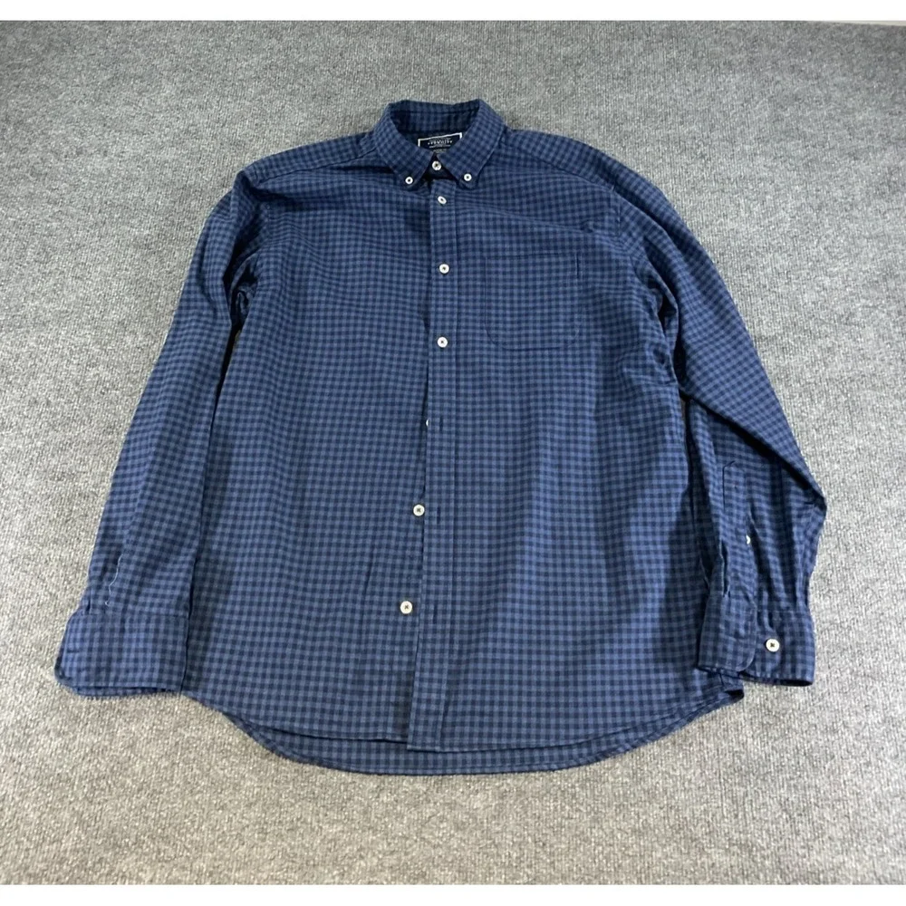 Charles Tyrwhitt Classic Fit Shir Men's Large Blue Check Button Down Long sleeve